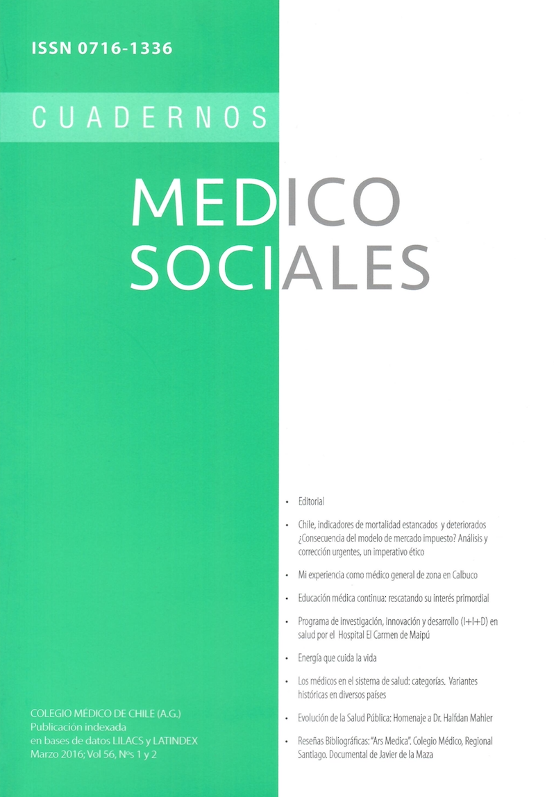 					Ver Vol. 56 Núm. 1-2 (2016): Cuadernos Médico Sociales
				