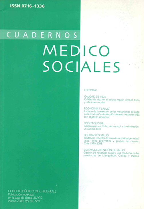 					Ver Vol. 48 Núm. 1 (2008): Cuadernos Médico Sociales
				