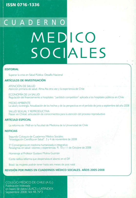 					Ver Vol. 48 Núm. 3 (2008): Cuadernos Médico Sociales
				
