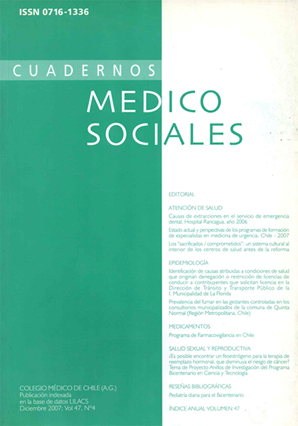 					Visualizar v. 47 n. 4 (2007): Cuadernos Médico Sociales
				