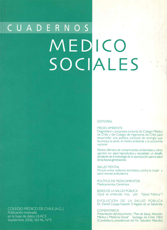 					View Vol. 46 No. 3 (2006): Cuadernos Médico Sociales
				
