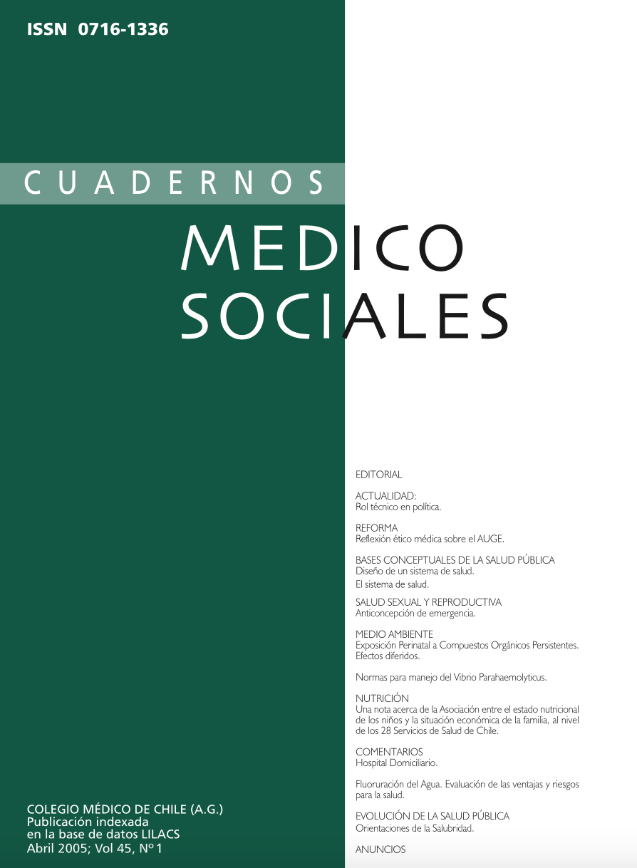 					Ver Vol. 45 Núm. 1 (2005): Cuadernos Médico Sociales
				