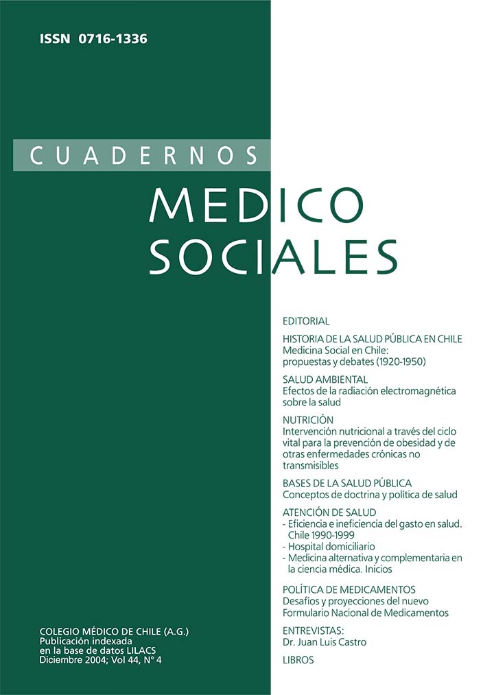 					Visualizar v. 44 n. 4 (2004): Cuadernos Médico Sociales
				
