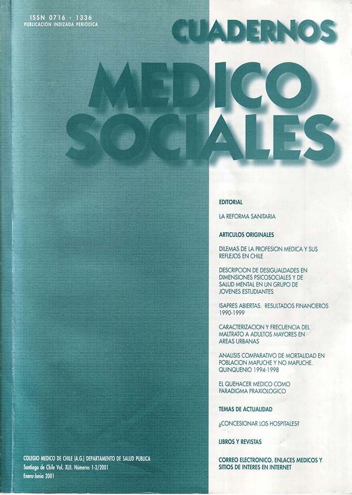 					Ver Vol. 42 Núm. 1-2 (2001): Cuadernos Médico Sociales
				