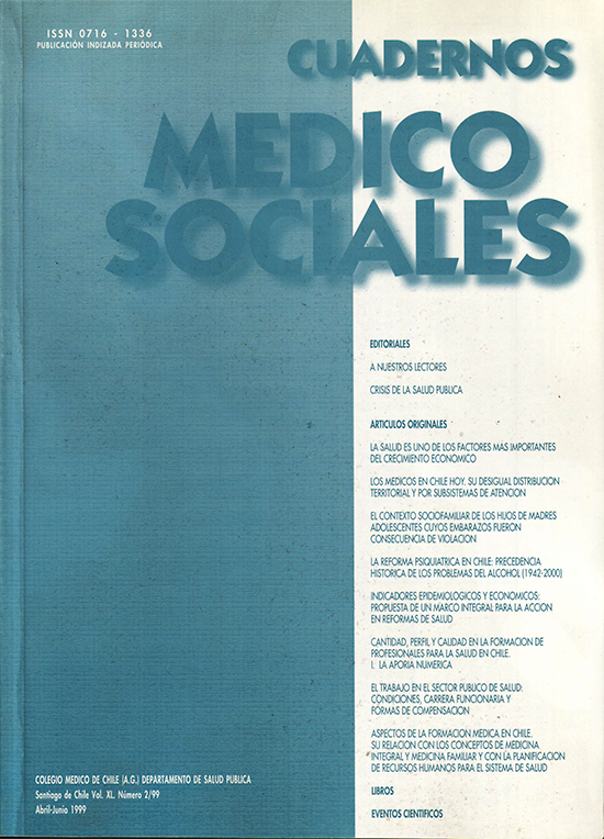 					Ver Vol. 40 Núm. 2 (1999): Cuadernos Médico Sociales
				