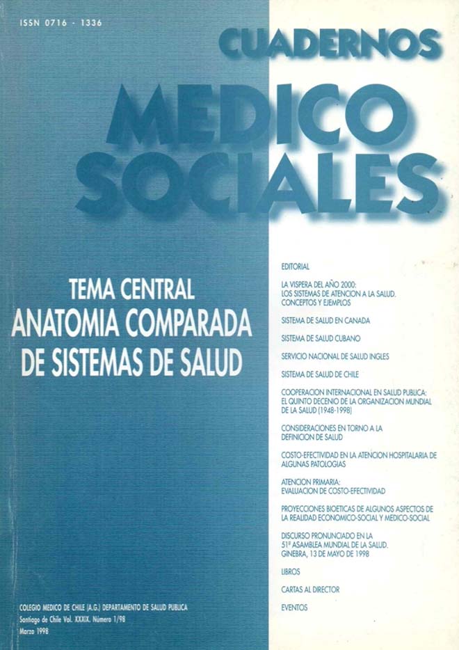 					Visualizar v. 39 n. 1 (1998): Cuadernos Médico Sociales
				