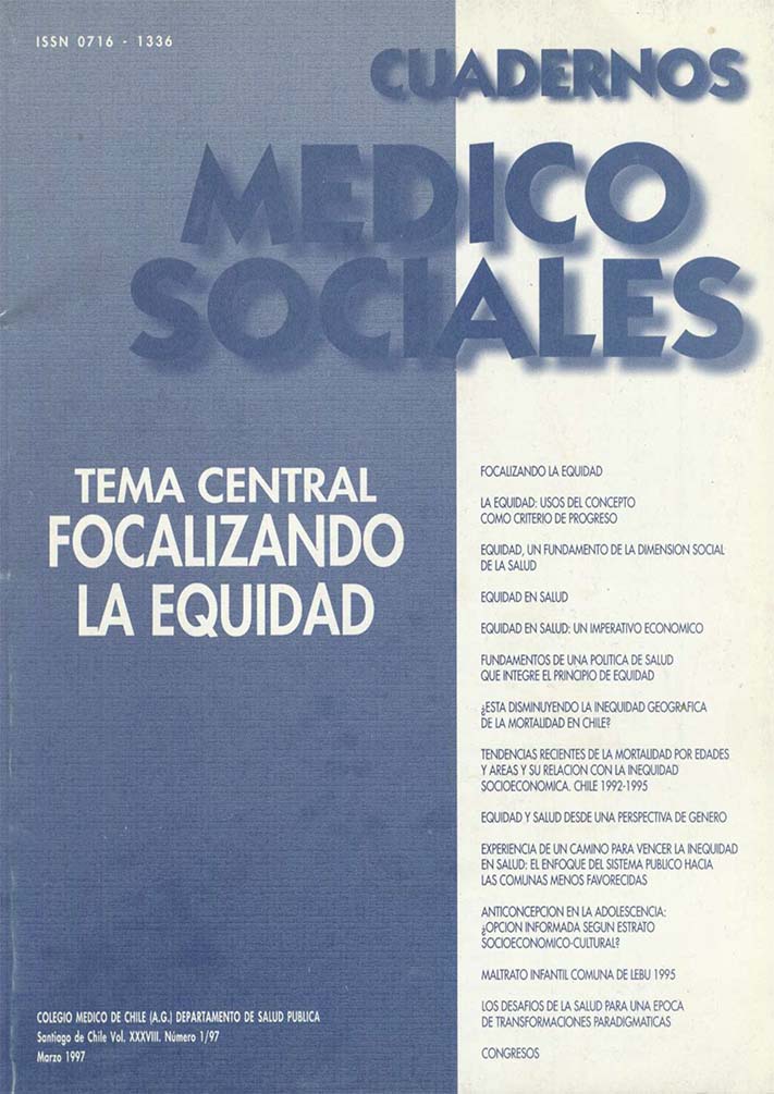 					View Vol. 38 No. 1 (1997): Cuadernos Médico Sociales
				