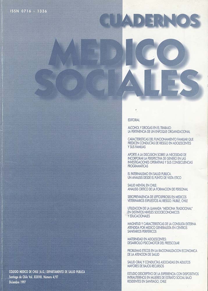 					Ver Vol. 38 Núm. 4 (1997): Cuadernos Médico Sociales
				