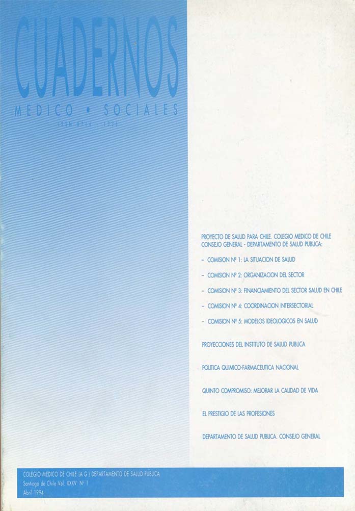 					View Vol. 35 No. 1 (1994): Cuadernos Médico Sociales
				