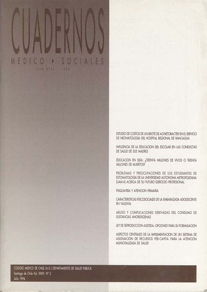 					View Vol. 35 No. 2 (1994): Cuadernos Médico Sociales
				