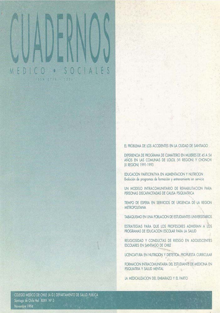 					View Vol. 35 No. 3 (1994): Cuadernos Médico Sociales
				