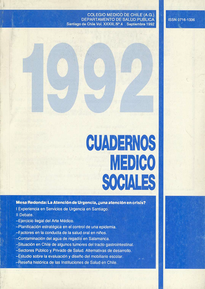 					View Vol. 33 No. 4 (1992): Cuadernos Médico Sociales
				